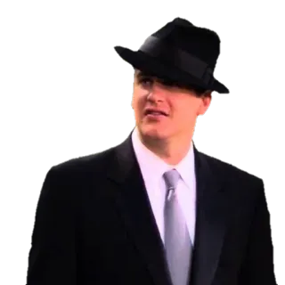 🎩 9df5bd54 男性, スーツ, 帽子, ポートレート, ネクタイ telegram sticker