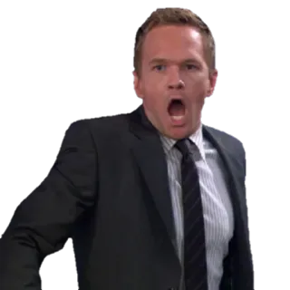😱 c0c1ec8b Barney Stinson How I Met Your Mother スーツ, ショック, ワクワク, びっくり telegram sticker