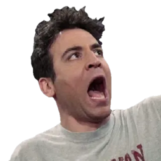 😠 fcee5248 ショック, ミーム, 男, 叫び, 口を開ける telegram sticker