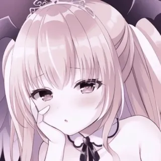 😮 346b7f34 アニメ, 女の子, かわいい, マンガ, 翼, 悪魔, カワイイ, 天使 telegram sticker