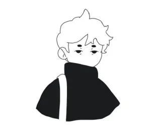 🤍 c1979817 dessin animé, garçon, animé, manga, noir et blanc whatsapp sticker