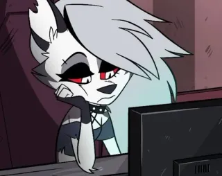 😑 7386ea1c Loona Helluva Boss Loona, Helluva Boss, การ์ตูน, อนิเมะ, แอนิเมชั่น, เฟอร์รี่, หมาป่า telegram sticker