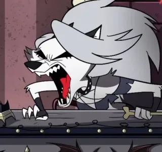 👺 970afde4 Loona Helluva Boss การ์ตูน, Helluva Boss, ลูน่า, แอนิเมชั่น, โกรธ, หมาป่า, อิมป์ telegram sticker