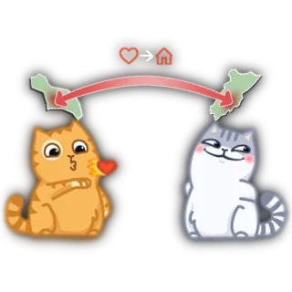 😘 b41a6036 gatti, amore, casa, animali, carino whatsapp sticker