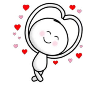 🙆 35b5c214 amor, coração, fofo, boneco palito, romântico, emoji telegram sticker