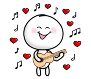 🎸 37fa74ec música, amor, fofo, guitarra, feliz, música telegram sticker