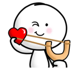 🙆 9015ec65 coração, amor, estilingue, desenho animado, fofo telegram sticker