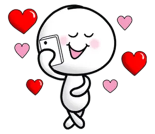 📱 9bb7b0b8 amor, coração, comunicação, telefone, feliz telegram sticker