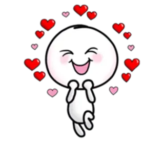 💃 ff2c4bee Amor, Corações, Fofo, Feliz, Desenho animado telegram sticker