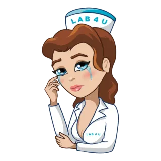 😭 45e17a3c LAB4U 看護師, 泣く, 悲しい, ヘルスケア, 白衣, 漫画 telegram sticker