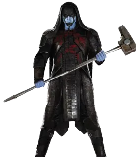 😐 f097de63 Ronan Guardians of the Galaxy โรแนน, มาร์เวล, ตัวร้าย, ซูเปอร์ฮีโร่, ผิวสีฟ้า, ค้อน telegram sticker