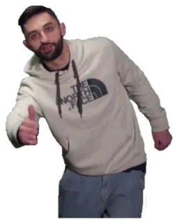👍 0fa574c5 man, thumbs up, person, hoodie, gesture, okay telegram sticker