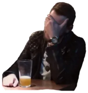 🤦‍♀ e20039bd facepalm, disappointment, frustration, man, drinking, reaction telegram sticker