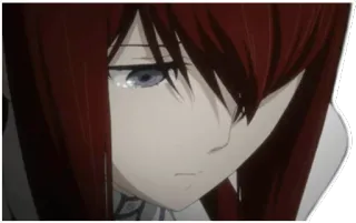 😢 3f1772d7 anime, crying, sad, woman, red hair telegram sticker