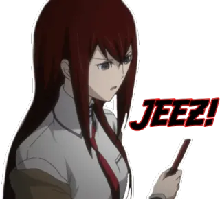 😩 f128baa1 JEEZ! anime, girl, text, jeez, annoyed, upset telegram sticker
