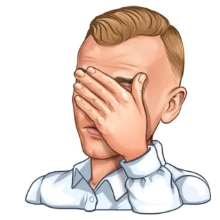 🤦‍♂️ e25a9fea Facepalm, Kekecewaan, Kegagalan, Malu, Canggung, Gestur, Tutup muka, Kartun telegram sticker