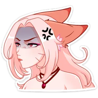 😒 2b0637af 动漫, 猫娘, 生气, 贴纸 telegram sticker