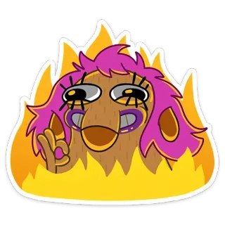 👌 5b9372b3 Cartoon, Vuur, Vlammen, Personage, Expressie, Grappig, Sticker telegram sticker