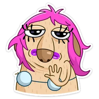 ⛔️ c73cbb04 Cartoon, Personage, Roze haar, Grappig, Vreemd telegram sticker