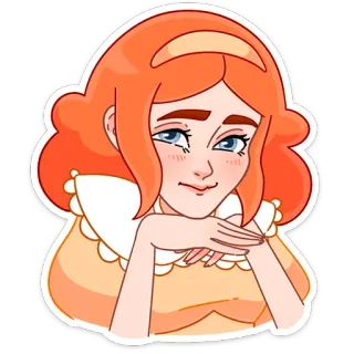 ☺️ a3b0d3e3 wanita, gadis, kartun, potret, stiker telegram sticker