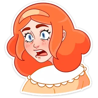 😳 cfb046ec kartun, wanita, potret, ilustrasi, stiker, karakter telegram sticker