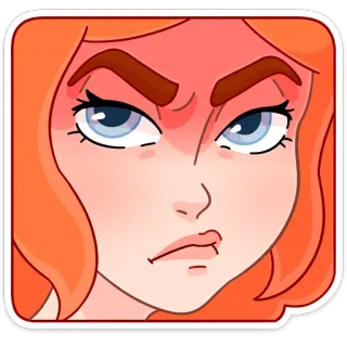 😡 d5776aad marah, kesal, wajah, ekspresi, wanita, gadis, kartun telegram sticker