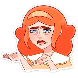 ❓ e1edbdf6 wanita, kartun, ekspresi, ragu, tidak yakin, bingung, angkat bahu telegram sticker