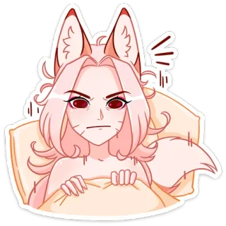 😐 6437583b anime, fox, girl, sticker, sleepy telegram sticker