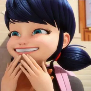 😁 0ad841fa Marinette desenho animado, menina, sorrindo, animado, personagem telegram sticker