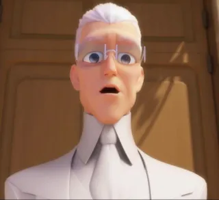 😲 4e3ced5e Gabriel Agreste Miraculous: Tales of Ladybug & Cat Noir desenho animado, personagem, homem, óculos, fato branco telegram sticker