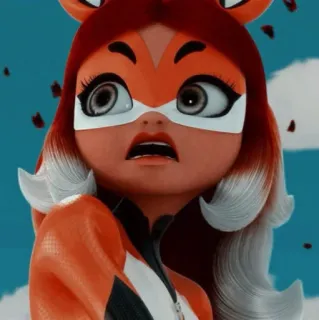 😨 67aa1f6d Rena Rouge Miraculous: Tales of Ladybug & Cat Noir desenho animado, raposa, super-herói, Rena Rouge, Miraculous Ladybug, personagem de desenho animado telegram sticker