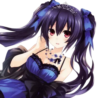 😊 8ce7d5f7 Noire Hyperdimension Neptunia アニメ, 女の子, プリンセス, 王冠, 可愛い, ノワール, 超次元ゲイム ネプテューヌ telegram sticker