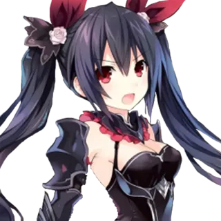 😠 c587edcf Noire Hyperdimension Neptunia アニメ, キャラクター, ノワール, 超次元ゲイム ネプテューヌ telegram sticker