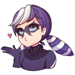 💋 1a93d78a Anime, Desenho animado, Garota, Beijo, Coração, Cabelo roxo telegram sticker