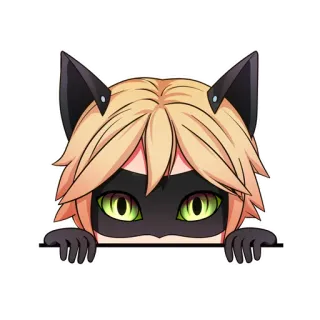 🐱 22494526 Cat Noir Miraculous: Tales of Ladybug & Cat Noir gato, anime, desenho animado, Miraculous Ladybug telegram sticker