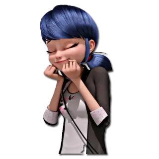 🥰 0d991041 Marinette Dupain-Cheng Miraculous: Tales of Ladybug & Cat Noir Маринетт, Леди Баг, аниме, мультфильм, девушка, улыбка whatsapp sticker