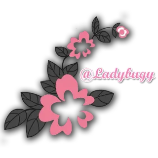 🌸 0f4e8c89 @Ladybugy цветы, розовый, листья, цветочный, природа whatsapp sticker