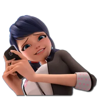 😄 432183f7 Marinette Dupain-Cheng Miraculous: Tales of Ladybug & Cat Noir Мультфильм, Аниме, Маринетт, Леди Баг, Miraculous, Подросток, Девушка whatsapp sticker
