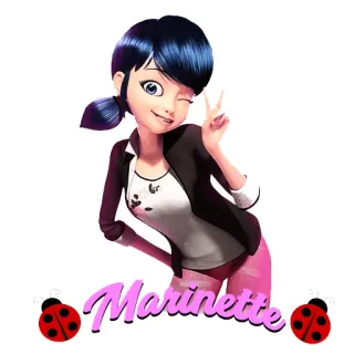 😉 a8b82f40 Marinette Маринетт, Леди Баг, Аниме, Мультфильм, Персонаж, Милый, Девушка whatsapp sticker