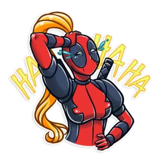 Lady Deadpool whatsapp stickers