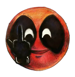 👆 1318aab8 Deadpool Deadpool, middle finger, offensive, emoji, marvel whatsapp sticker