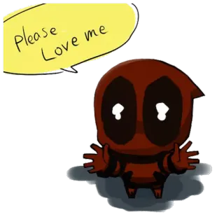 😇 79495db2 Deadpool Please Love me deadpool, marvel, superhero, cartoon whatsapp sticker