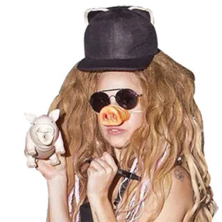 🐷 8eaf02e0 Lady Gaga lady gaga, maiale, cantante, pop star, celebrità whatsapp sticker