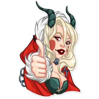 👍 2c2c5a5a anime, demon, sexy, horns, cape whatsapp sticker