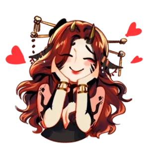 🅰️ d140d0f4 Аниме, Девочка, Каваий, Демон, Улыбка, Милый whatsapp sticker