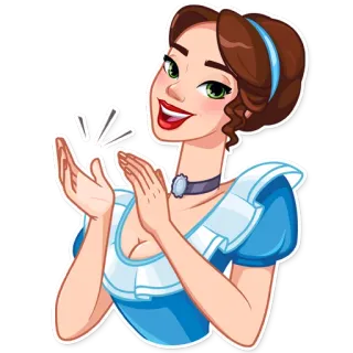 👏 fca053d2 donna, cartone animato, applausi, applausi, festa telegram sticker