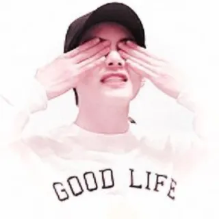 🕯 e4f33daa GOOD LIFE belle vie, personne, homme, yeux cachés, chapeau, sticker whatsapp sticker