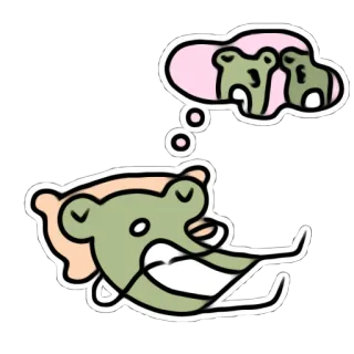 😴 8e2813bb лягушка, животное, милый, сон, мечта whatsapp sticker