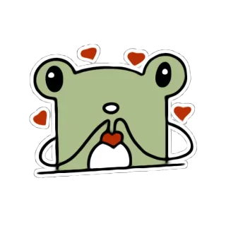 😚 a023255e лягушка, животное, милый, любовь, мультфильм whatsapp sticker