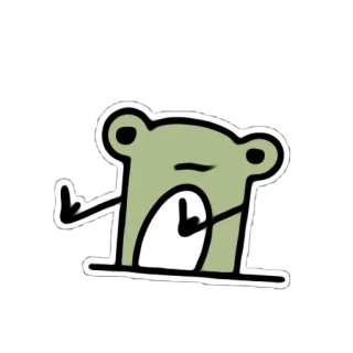 😎 ced78c90 лягушка, средний палец, грубый, оскорбительный, жест whatsapp sticker